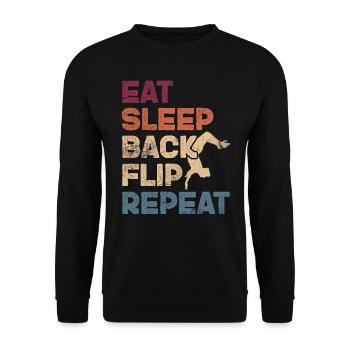 Backflip - Unisex Sweatshirt - black - Front - Alina (178cm) & Michal (187cm)