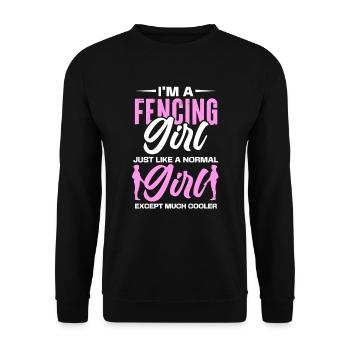 Fencing Sword Sabre Epee Fencing Gift - Unisex Sweatshirt - black - Front - Alina (178cm) & Michal (187cm)