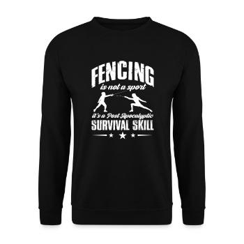 Fencing Sword Sabre Epee Fencing Gift - Unisex Sweatshirt - black - Front - Alina (178cm) & Michal (187cm)