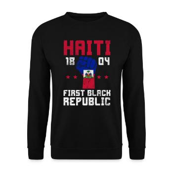 Haiti - Unisex Sweatshirt - black - Front - Alina (178cm) & Michal (187cm)