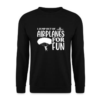 Skydive Skydiver Skydiving Parachute Gift - Unisex Sweatshirt - black - Front - Alina (178cm) & Michal (187cm)