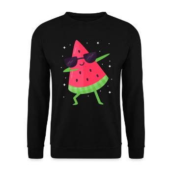 Melon pastèque Fruit d’été Cadeau végétalien - Sweat-shirt Unisexe - noir - Devant - Alina (178cm) & Michal (187cm)