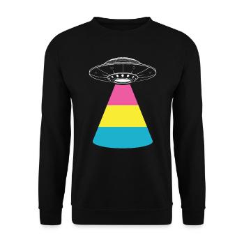 Alien UFO Alien Galaxy Geschnek - Unisex Sweatshirt - black - Front - Alina (178cm) & Michal (187cm)