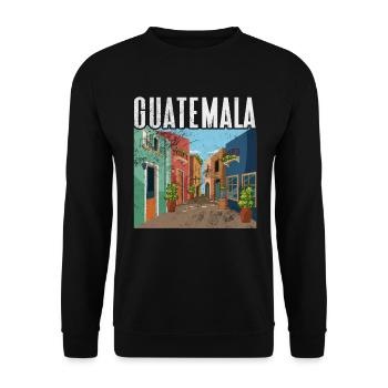 Guatemala - Unisex Sweatshirt - black - Front - Alina (178cm) & Michal (187cm)