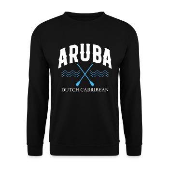 Aruba Caribbean Summer Ocean Beach Gift - Unisex Sweatshirt - black - Front - Alina (178cm) & Michal (187cm)