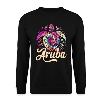 Aruba Caribbean Summer Ocean Beach Gift - Unisex Sweatshirt - black - Front - Alina (178cm) & Michal (187cm)