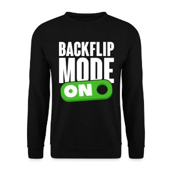 Backflip Salto Akrobatik Parkour Turnen Geschenk - Unisex Pullover - Schwarz - Vorne - Alina (178cm) & Michal (187cm)