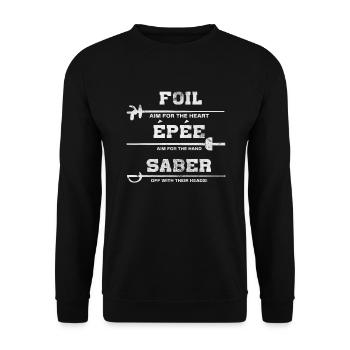 Fechten - Unisex Pullover - Schwarz - Vorne - Alina (178cm) & Michal (187cm)