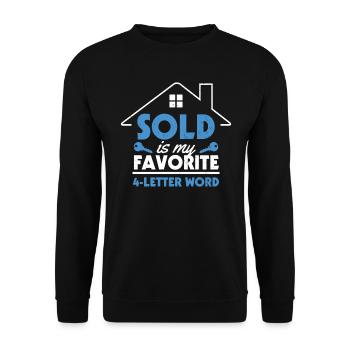 Immobilienmakler - Unisex Pullover - Schwarz - Vorne - Alina (178cm) & Michal (187cm)
