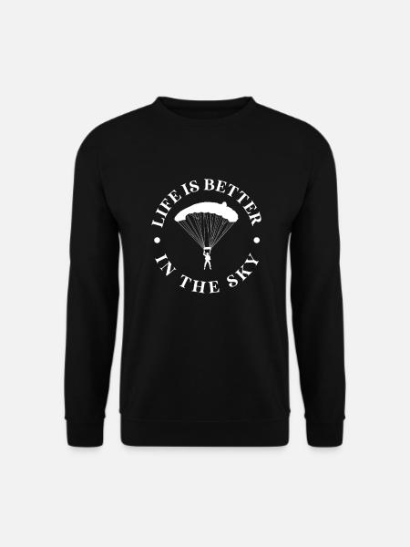 Skydive Skydiver Skydiving Fallschirm Geschenk - Unisex Pullover - Schwarz