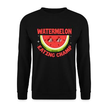 Melon pastèque Fruit d’été Cadeau végétalien - Sweat-shirt Unisexe - noir - Devant - Alina (178cm) & Michal (187cm)