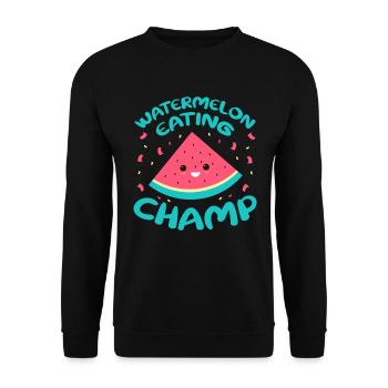 Melon pastèque Fruit d’été Cadeau végétalien - Sweat-shirt Unisexe - noir - Devant - Alina (178cm) & Michal (187cm)