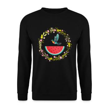 Melon pastèque Fruit d’été Cadeau végétalien - Sweat-shirt Unisexe - noir - Devant - Alina (178cm) & Michal (187cm)