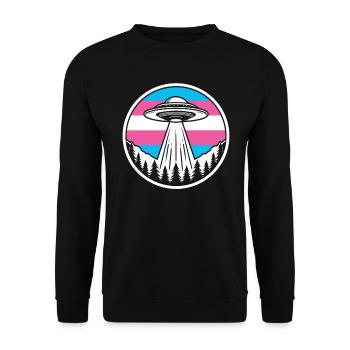 Alien UFO Alien Galaxy Geschnek - Unisex Sweatshirt - black - Front - Alina (178cm) & Michal (187cm)