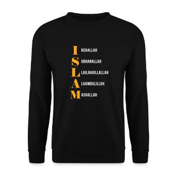 Muslim Islam Allah Ramadan Kareem Gift - Unisex Sweatshirt - black - Front - Alina (178cm) & Michal (187cm)