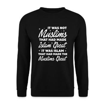 Muslim Islam Allah Ramadan Kareem Gift - Unisex Sweatshirt - black - Front - Alina (178cm) & Michal (187cm)