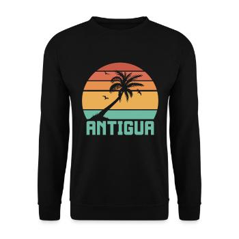 Antigua Barbuda Caribbean Island Holiday Gift - Unisex Sweatshirt - black - Front - Alina (178cm) & Michal (187cm)