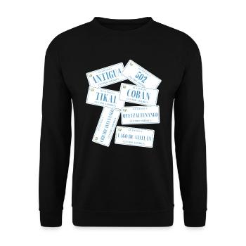 Antigua Barbuda Caribbean Island Holiday Gift - Unisex Sweatshirt - black - Front - Alina (178cm) & Michal (187cm)