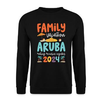 Aruba Caribbean Summer Ocean Beach Gift - Unisex Sweatshirt - black - Front - Alina (178cm) & Michal (187cm)