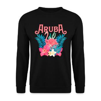 Aruba Caribbean Summer Ocean Beach Gift - Unisex Sweatshirt - black - Front - Alina (178cm) & Michal (187cm)
