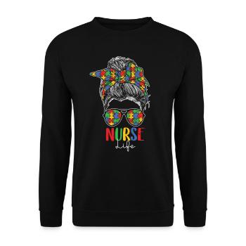 Autisme - Sweat-shirt Unisexe - noir - Devant - Alina (178cm) & Michal (187cm)