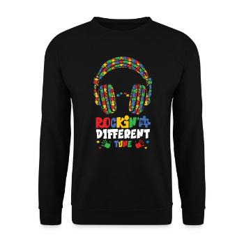 Autismus Awareness Day Autist Geschenk - Unisex Pullover - Schwarz - Vorne - Alina (178cm) & Michal (187cm)