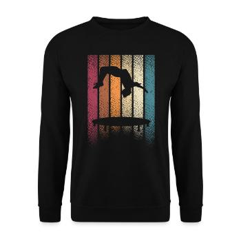 Backflip Salto Akrobatik Parkour Turnen Geschenk - Unisex Pullover - Schwarz - Vorne - Alina (178cm) & Michal (187cm)
