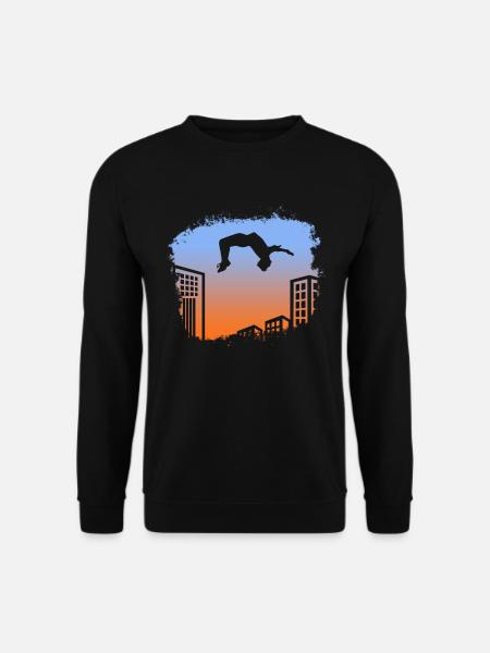 Backflip Salto Akrobatik Parkour Turnen Geschenk - Unisex Pullover - Schwarz