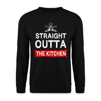 Straight Outta Cooking Chef - Unisex Sweatshirt - black - Front - Alina (178cm) & Michal (187cm)