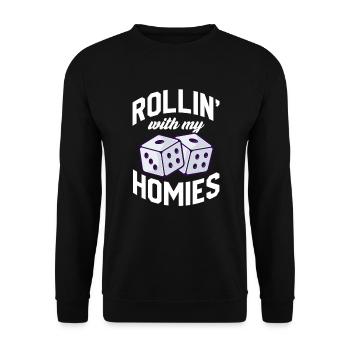 Board Game Board Games Game Night Games Gift - Unisex Sweatshirt - black - Front - Alina (178cm) & Michal (187cm)