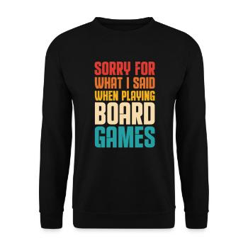 Board Game Board Games Game Night Games Gift - Unisex Sweatshirt - black - Front - Alina (178cm) & Michal (187cm)