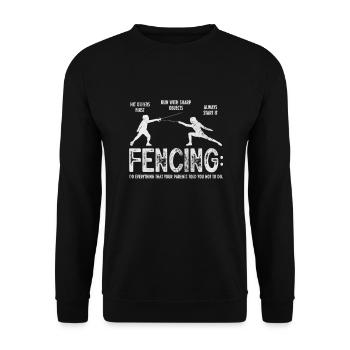 Fechten - Unisex Pullover - Schwarz - Vorne - Alina (178cm) & Michal (187cm)