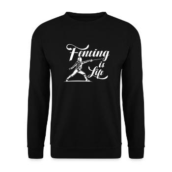 Fencing Sword Sabre Epee Fencing Gift - Unisex Sweatshirt - black - Front - Alina (178cm) & Michal (187cm)