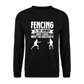Fencing Sword Sabre Epee Fencing Gift - Unisex Sweatshirt - black - Front - Alina (178cm) & Michal (187cm)