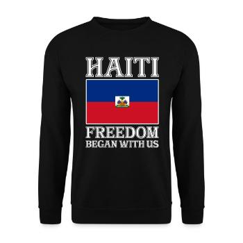 Haiti Haitianer Karibik Urlaub - Unisex Pullover - Schwarz - Vorne - Alina (178cm) & Michal (187cm)