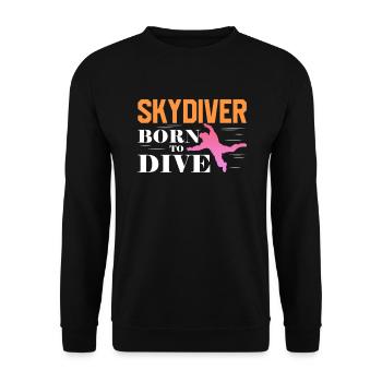 Skydive Skydiver Skydiving Parachute Gift - Unisex Sweatshirt - black - Front - Alina (178cm) & Michal (187cm)