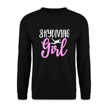 Skydive Skydiver Skydiving Parachute Gift - Unisex Sweatshirt - black - Front - Alina (178cm) & Michal (187cm)