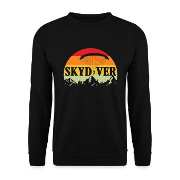 Skydive Skydiver Skydiving Parachute Gift - Unisex Sweatshirt - black - Front - Alina (178cm) & Michal (187cm)