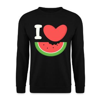 Melon pastèque Fruit d’été Cadeau végétalien - Sweat-shirt Unisexe - noir - Devant - Alina (178cm) & Michal (187cm)