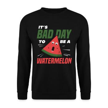 Melon pastèque Fruit d’été Cadeau végétalien - Sweat-shirt Unisexe - noir - Devant - Alina (178cm) & Michal (187cm)