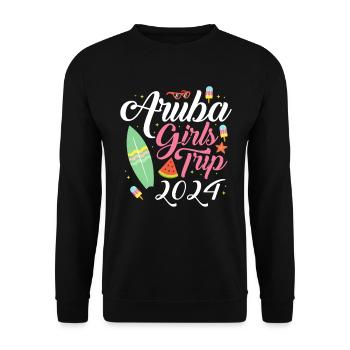 Aruba Caribbean Summer Ocean Beach Gift - Unisex Sweatshirt - black - Front - Alina (178cm) & Michal (187cm)