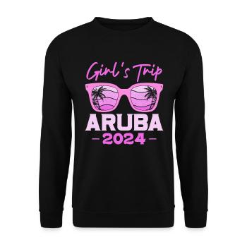 Aruba Caribbean Summer Ocean Beach Gift - Unisex Sweatshirt - black - Front - Alina (178cm) & Michal (187cm)