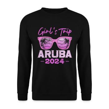 Aruba - Unisex Sweatshirt - black - Front - Alina (178cm) & Michal (187cm)