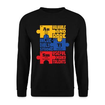 Journée de sensibilisation à l’autisme Cadeau autiste - Sweat-shirt Unisexe - noir - Devant - Alina (178cm) & Michal (187cm)