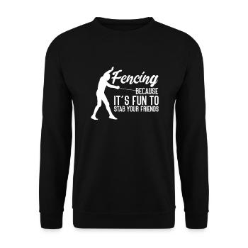 Fencing Sword Sabre Epee Fencing Gift - Unisex Sweatshirt - black - Front - Alina (178cm) & Michal (187cm)