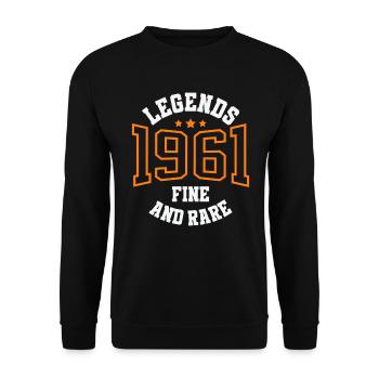 Legends 1961 – Belle et rare idée cadeau vintage - Sweat-shirt Unisexe - noir - Devant - Alina (178cm) & Michal (187cm)
