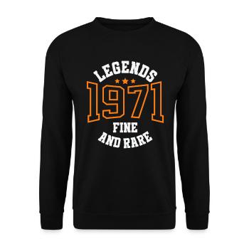 Legends 1971 – Belle et rare idée cadeau vintage - Sweat-shirt Unisexe - noir - Devant - Alina (178cm) & Michal (187cm)