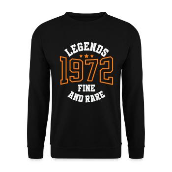 Legends 1972 – Belle et rare idée cadeau vintage - Sweat-shirt Unisexe - noir - Devant - Alina (178cm) & Michal (187cm)