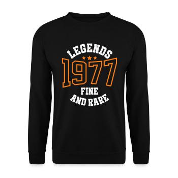 Legends 1977 – Belle et rare idée cadeau vintage - Sweat-shirt Unisexe - noir - Devant - Alina (178cm) & Michal (187cm)