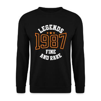 Legends 1987 – Belle et rare idée cadeau vintage - Sweat-shirt Unisexe - noir - Devant - Alina (178cm) & Michal (187cm)